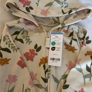 Floral Hooded Baby Onesie